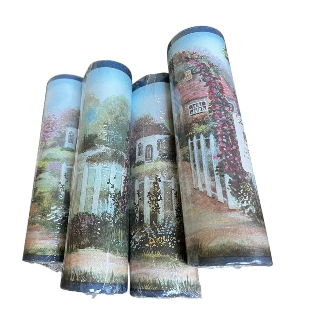 Country Garden Arbor Cottage Gazebo Pre-Pasted Wall Border 6 rolls 24 Yards